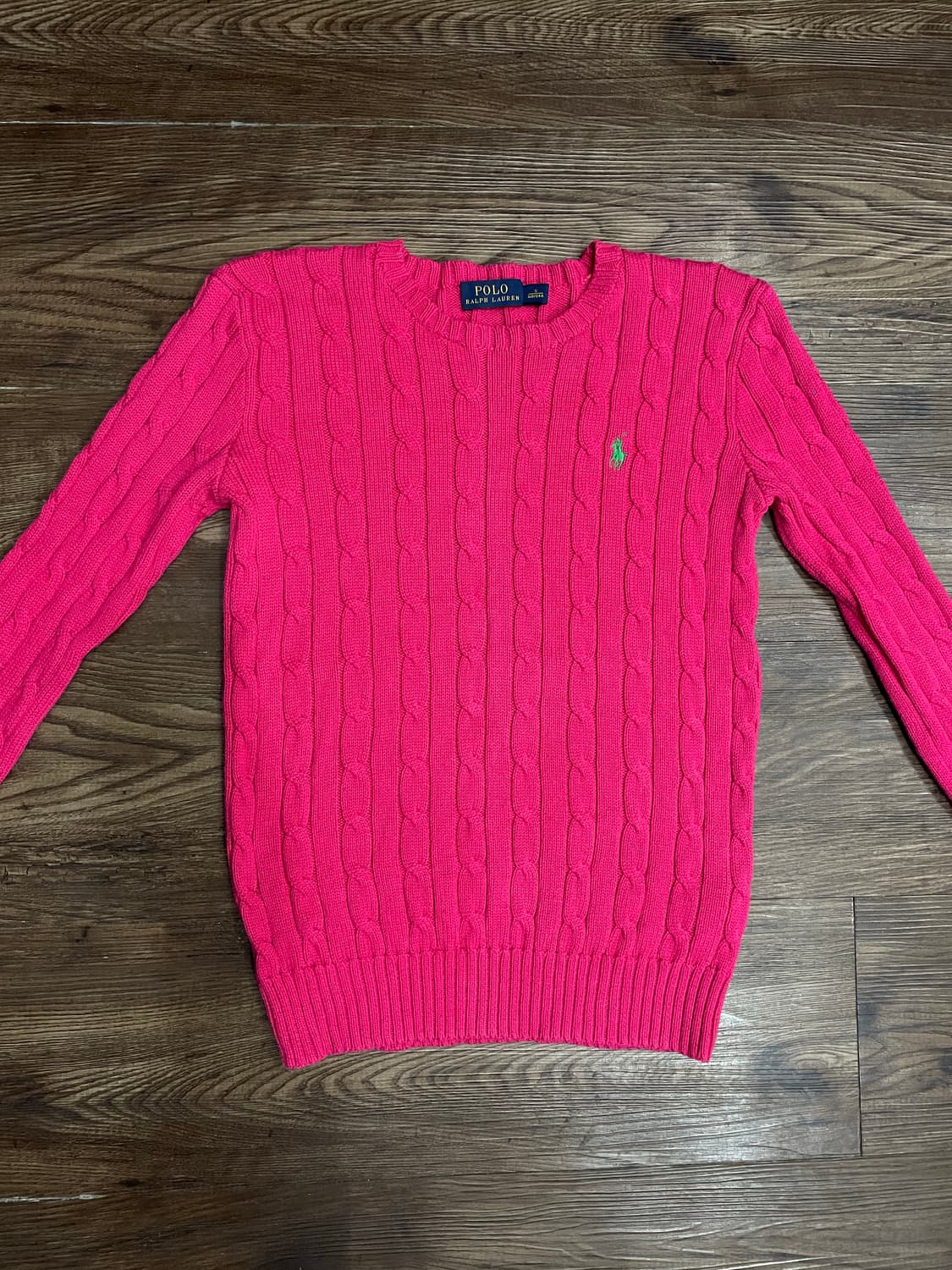 폴로 랄프로렌 케이블 니트 코튼 스웨터 핑크 상품이미지1