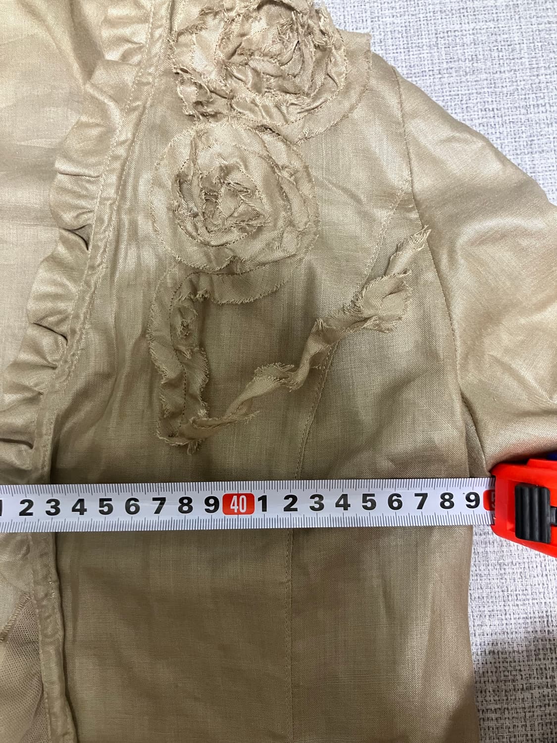 일본빈티지 Ieiiberi 하구미모리걸 달천깔페어리 코사지러플가디건 상품이미지2