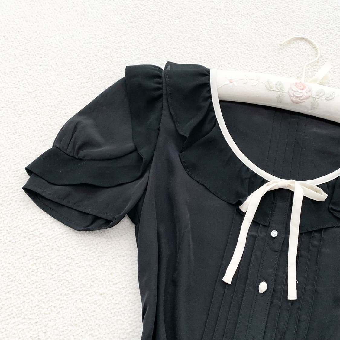 라쎄파쎄 ♥ 블랙 우아 쉬폰 로걀탑 상품이미지2