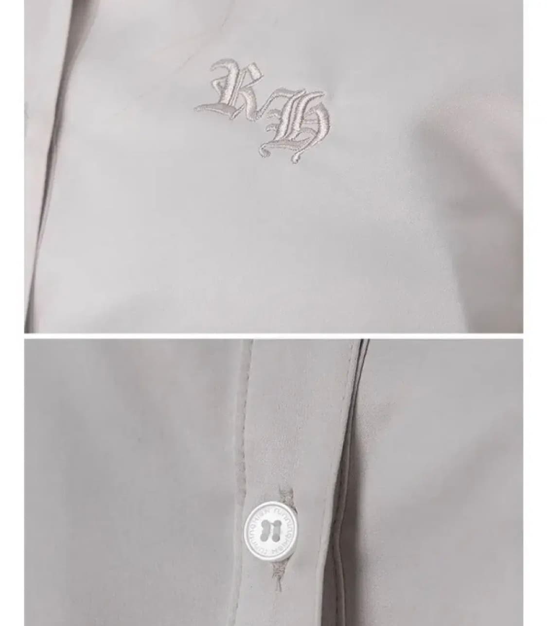 공홈품절 7.2>2.5) 러닝하이 RH 로고 새틴 크롭 셔츠 라이트그레이 상품이미지7