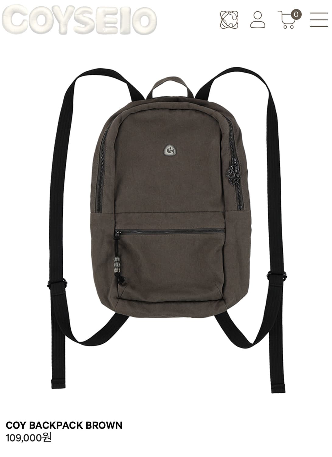 코이세이오 코이 백팩 브라운 COY BACKPACK BROWN 상품이미지1