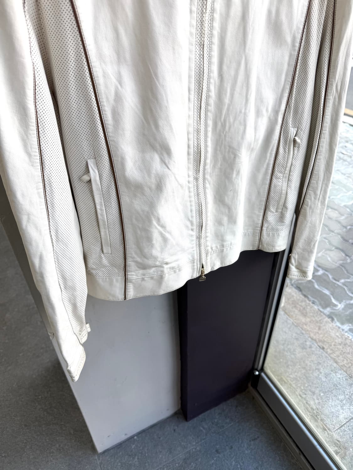 50/ 브리오니 화이트 리얼레더 자켓 상품이미지4