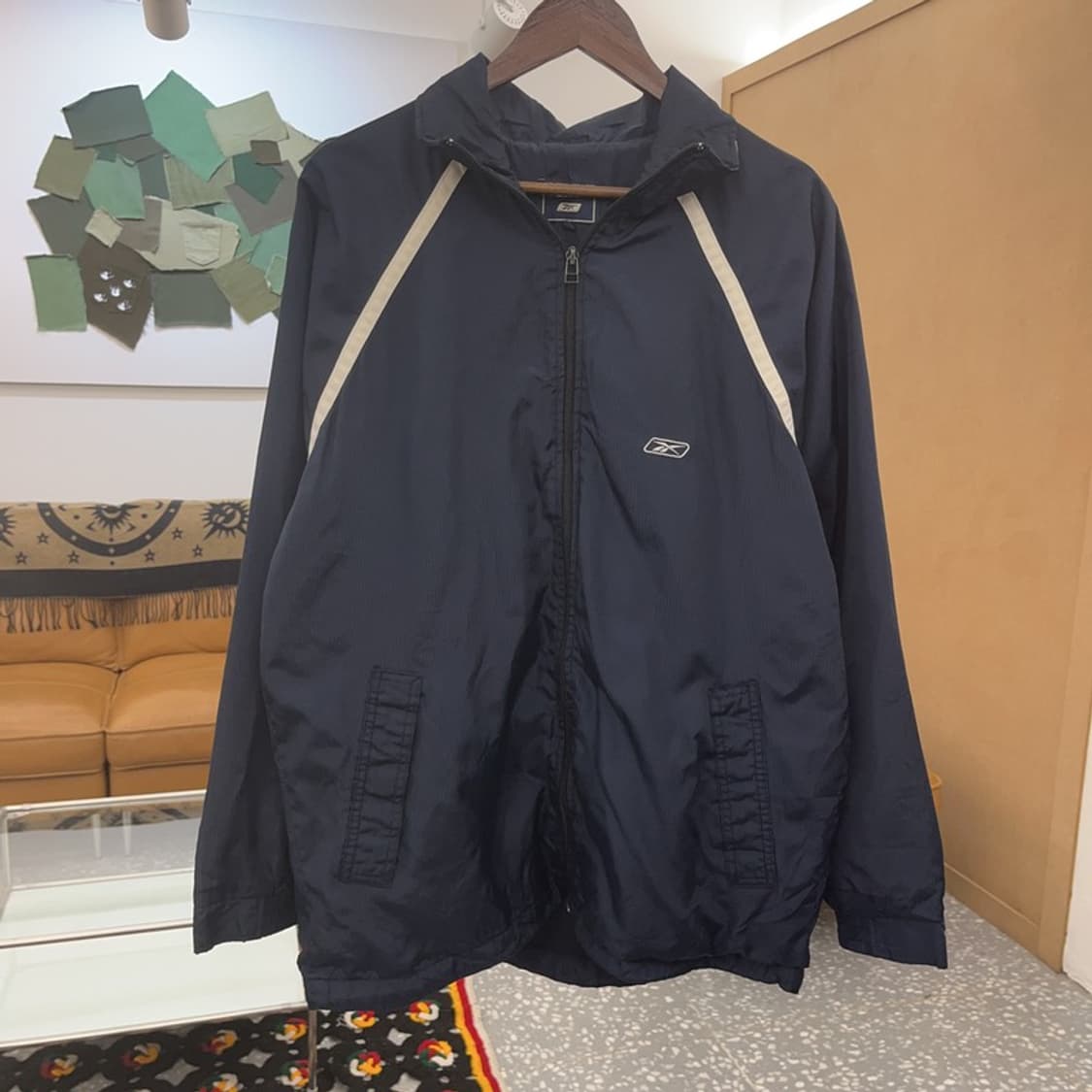 리복 올드스쿨 레트로 빈티지 래글런 배색 바람막이 자켓 L C08143 상품이미지3