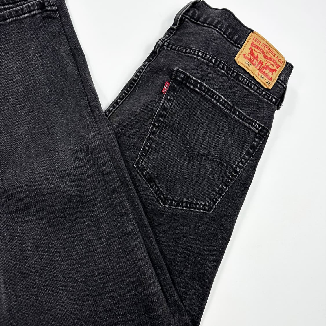 리바이스 502 오리지널 흑청 블랙진 데님 팬츠 (36인치) 상품이미지1