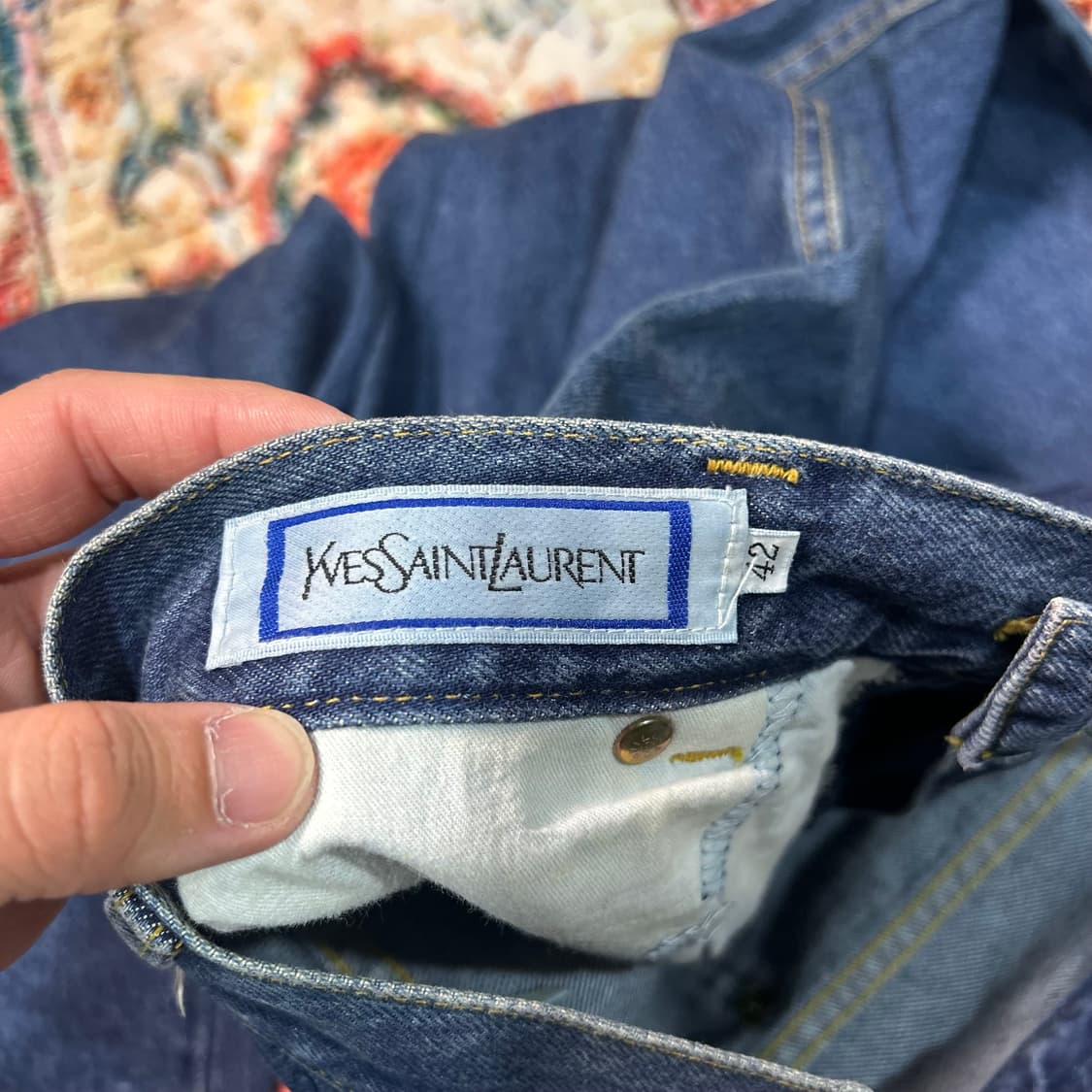 [28] 90s 입생로랑 자수 데님팬츠 상품이미지5