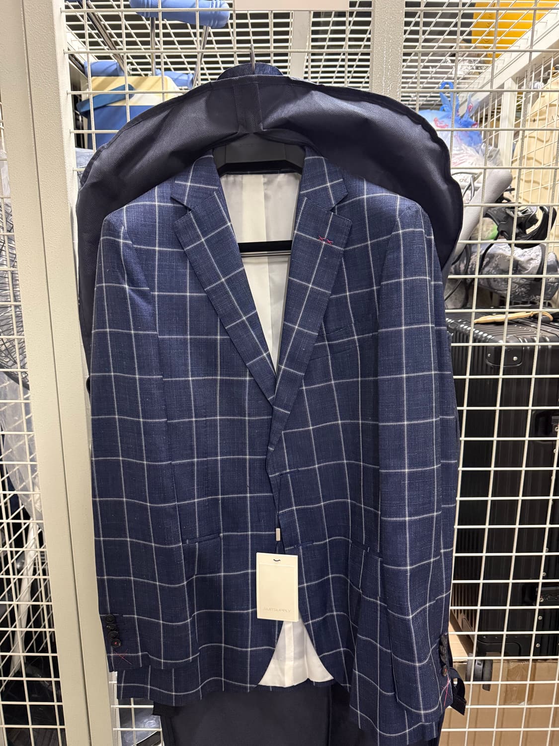 수트 서플라이 네이비 체크 자켓 상품이미지2
