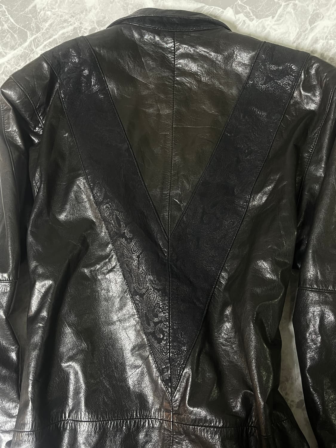 leather vintage pattern jacket 상품이미지8