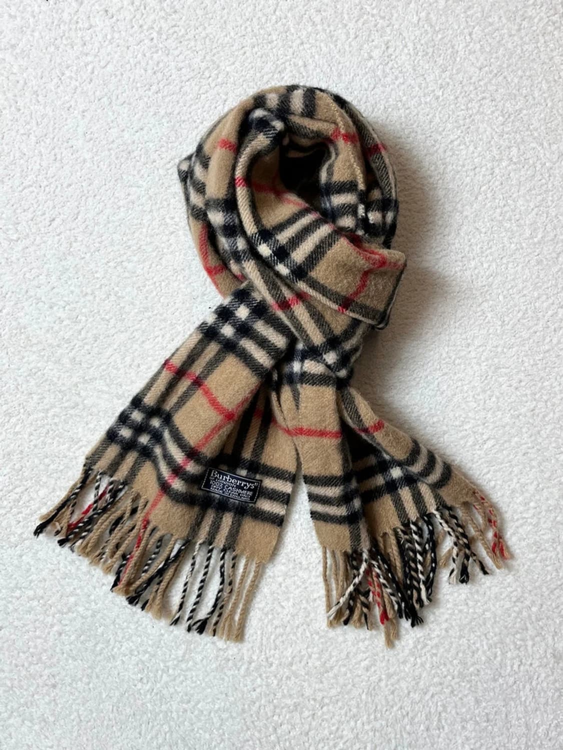 버버리 90s 100% 캐시미어 노바 체크 목도리 A1669 상품이미지1
