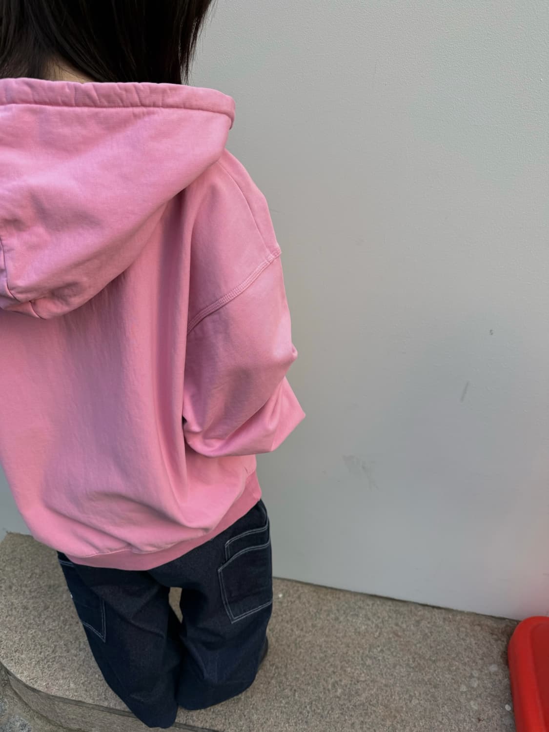 스투시 스탁 로고 핑크 오버핏 후드집업 상품이미지6