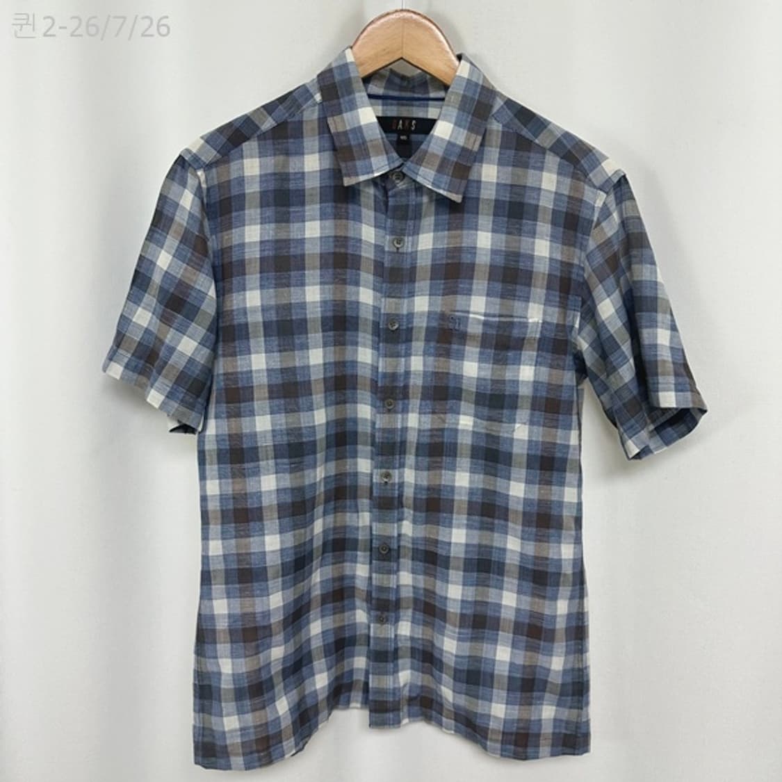 
닥스 남자 체크 반팔셔츠 남방 블루 105 상품이미지1