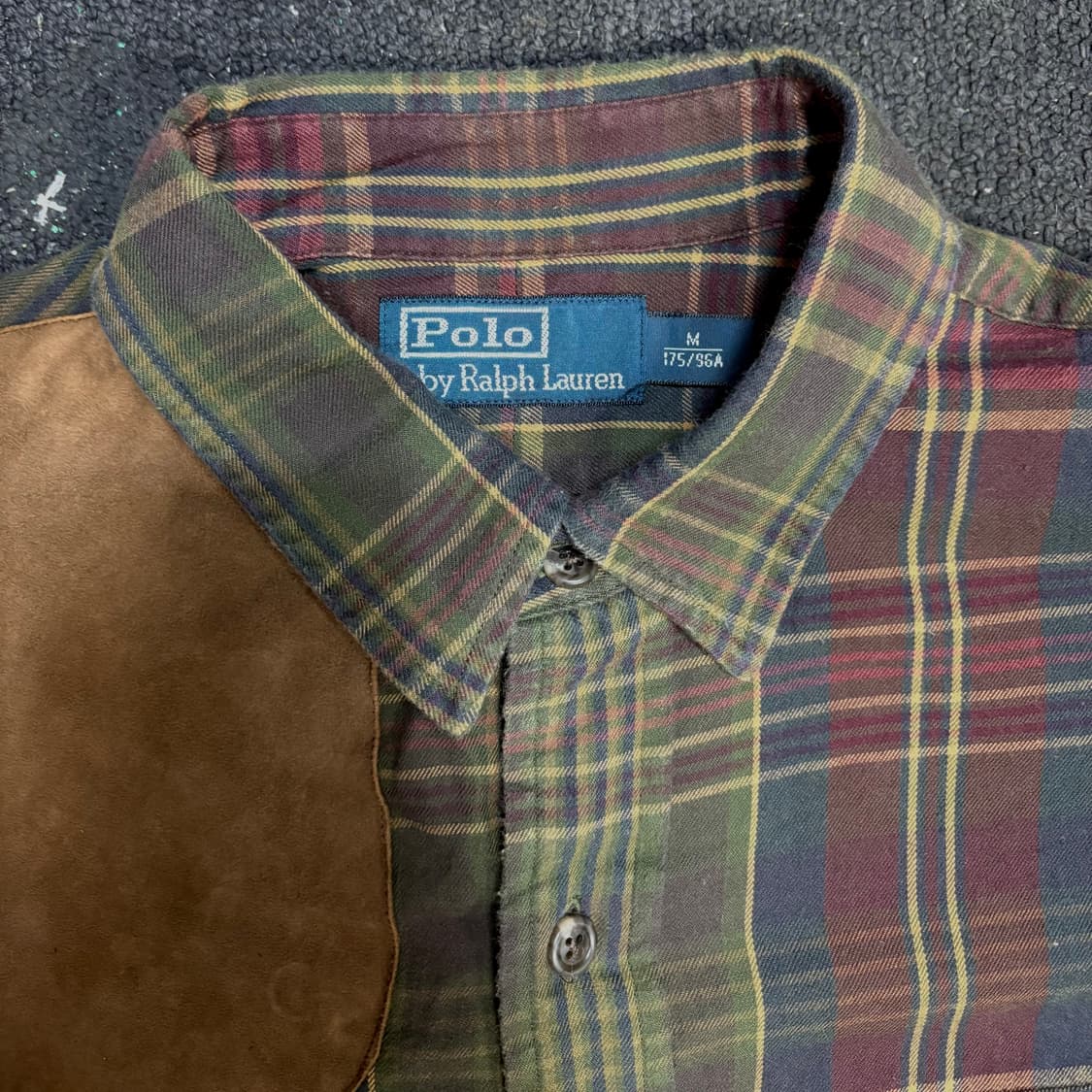 폴로 가죽 패치 체크 셔츠 M 상품이미지6