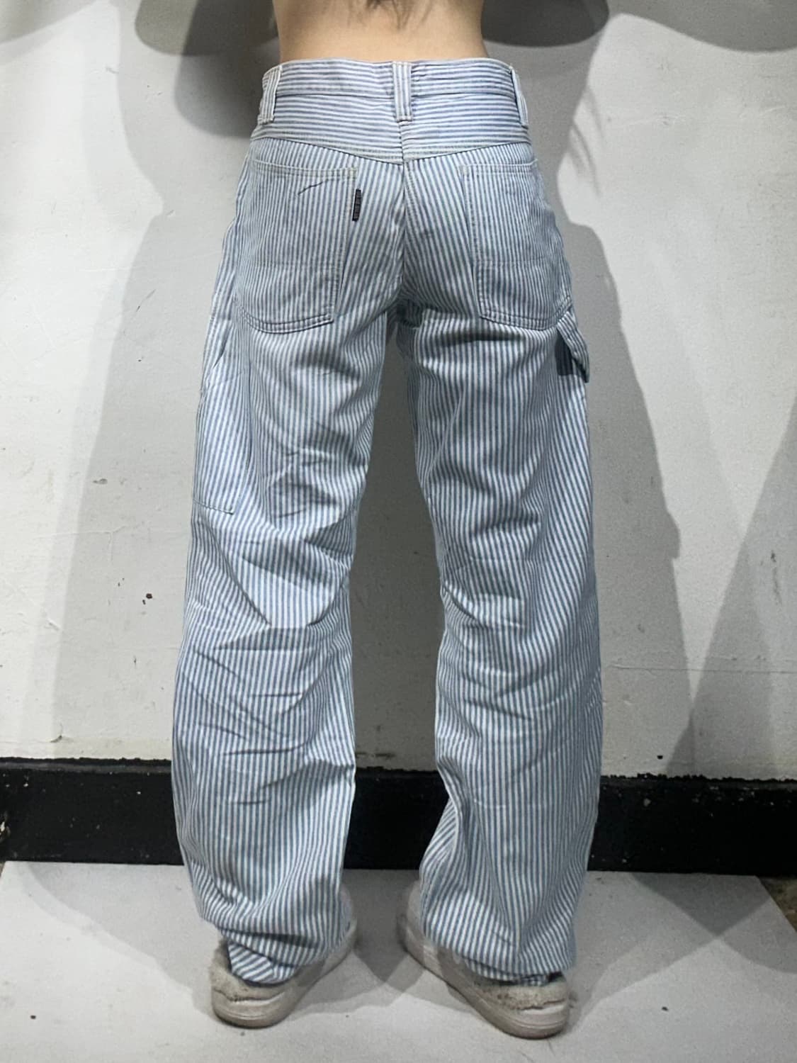 블루블루 히코리 블루 스트라이프 카펜터 와이드 팬츠  상품이미지3