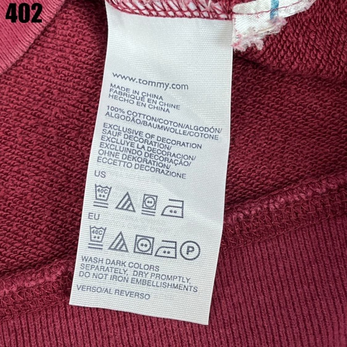 타미힐피거 맨투맨 버건디 상품이미지3