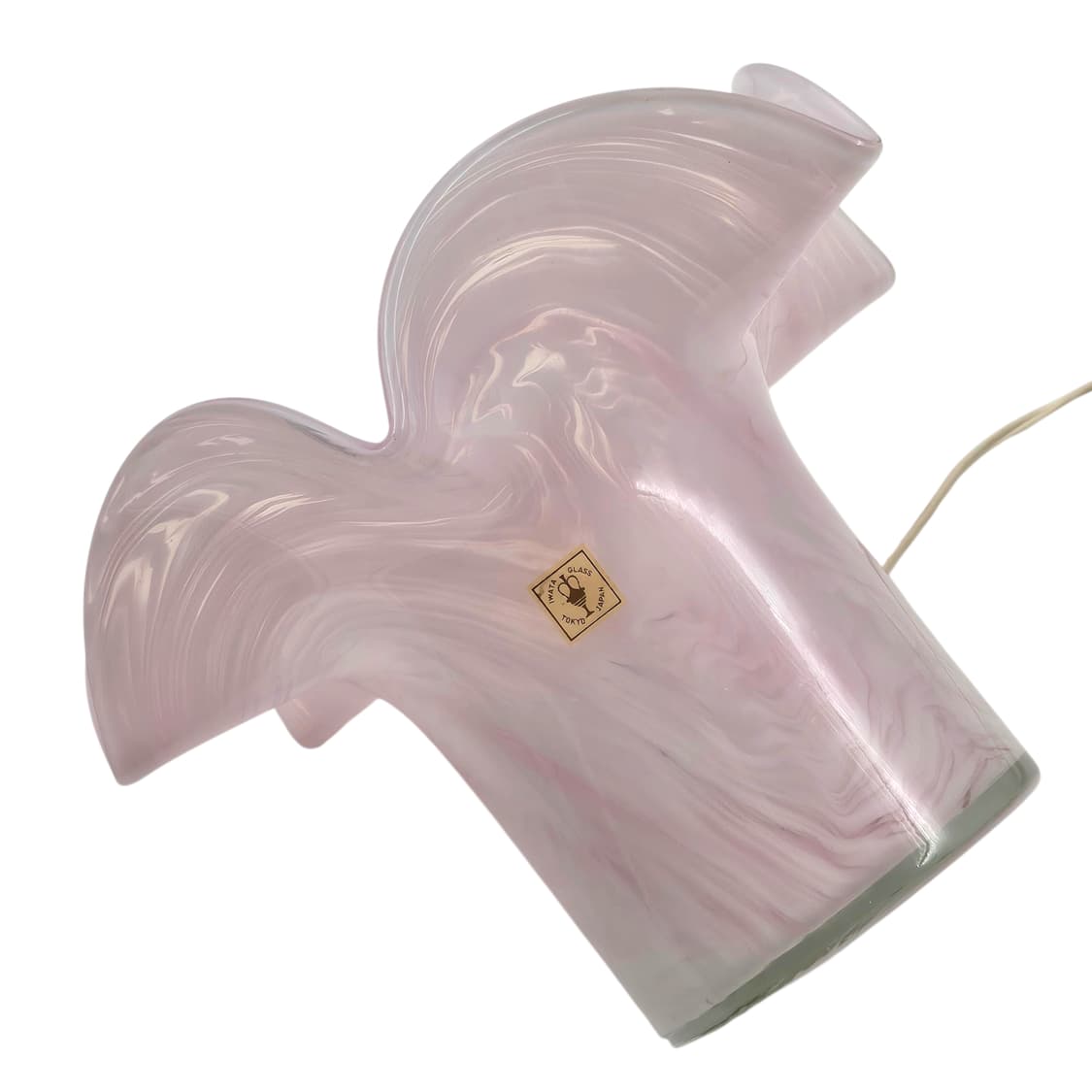 70s 이와타 아트글라스 꽃잎 마블 탁상 램프 상품이미지6