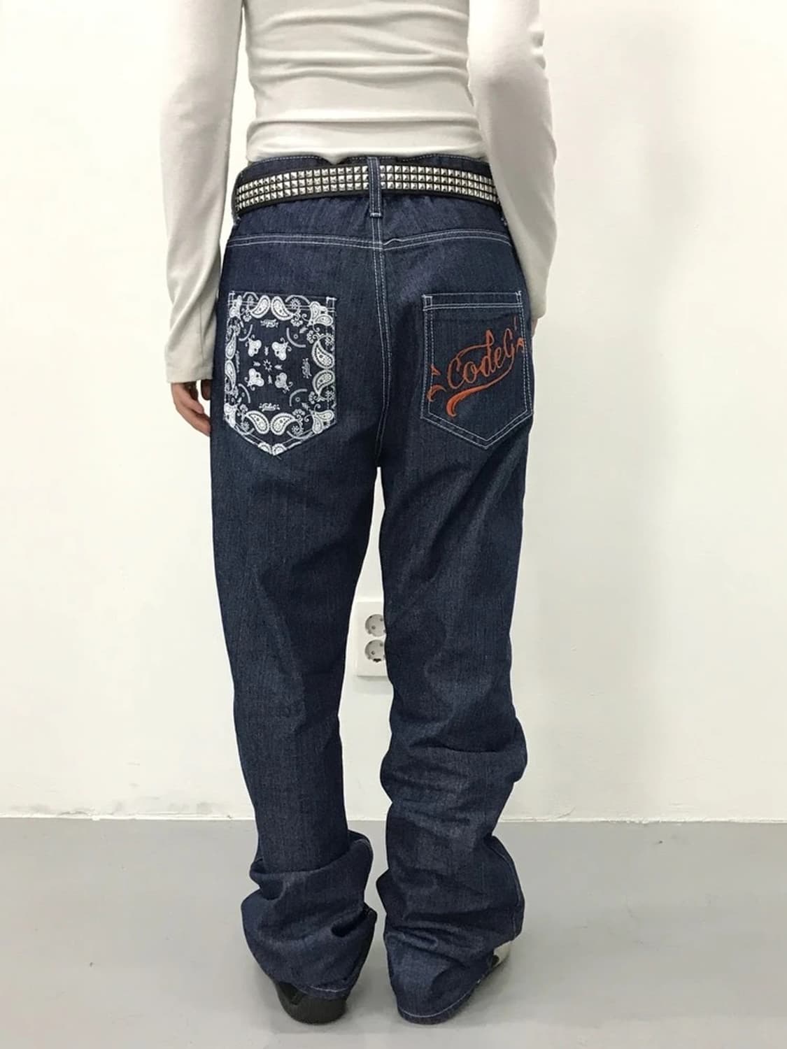 CODE:G Bandana Pocket Denim Pants 상품이미지2