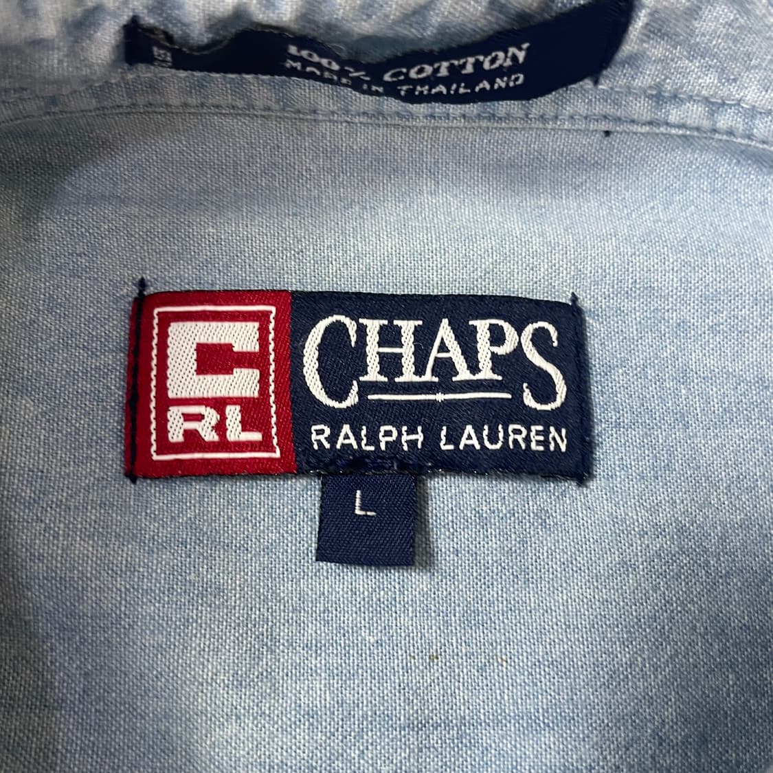 챕스 랄프로렌 90s 연청 데님셔츠 L 상품이미지5