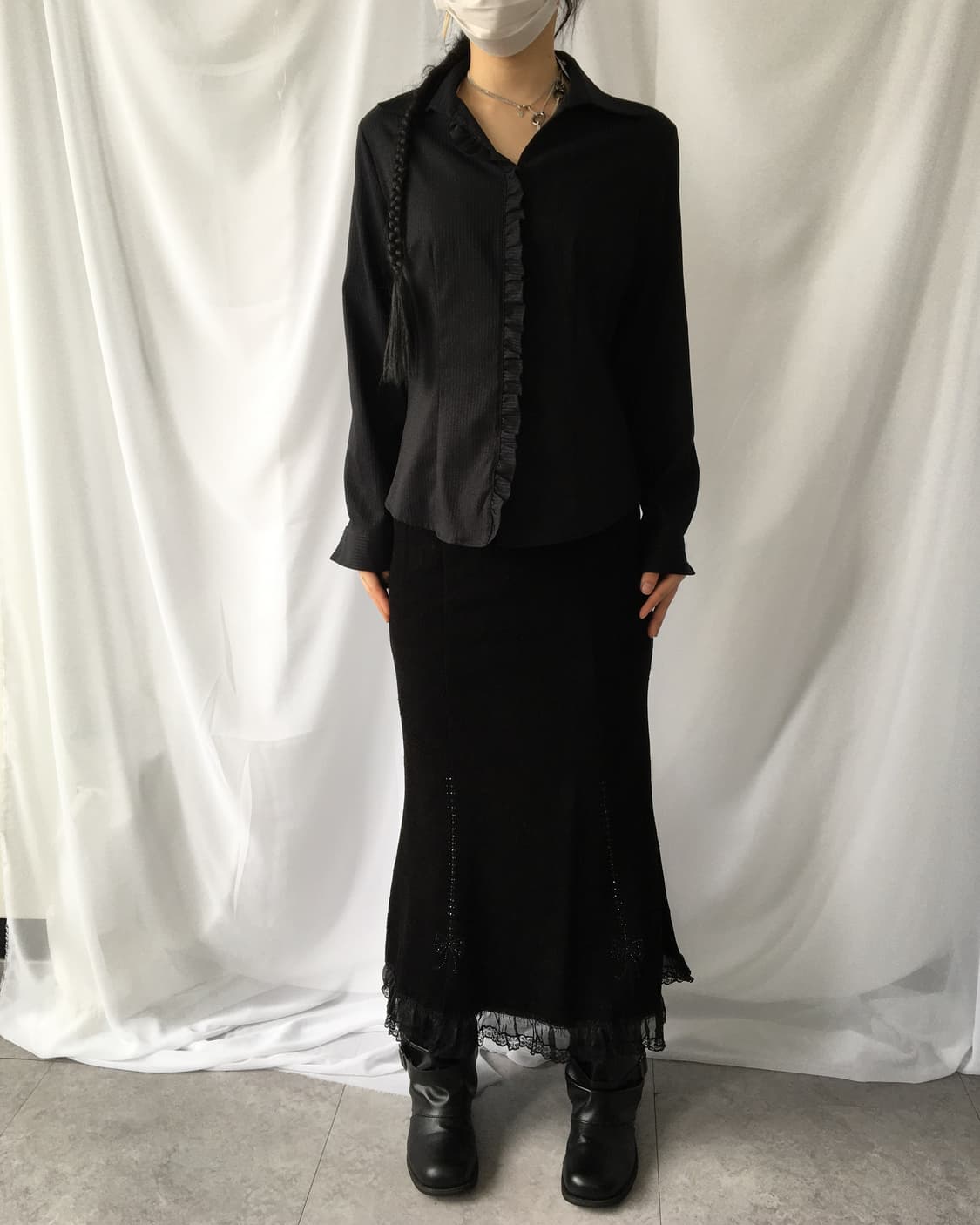 lace trimming cubic point skirt 상품이미지5