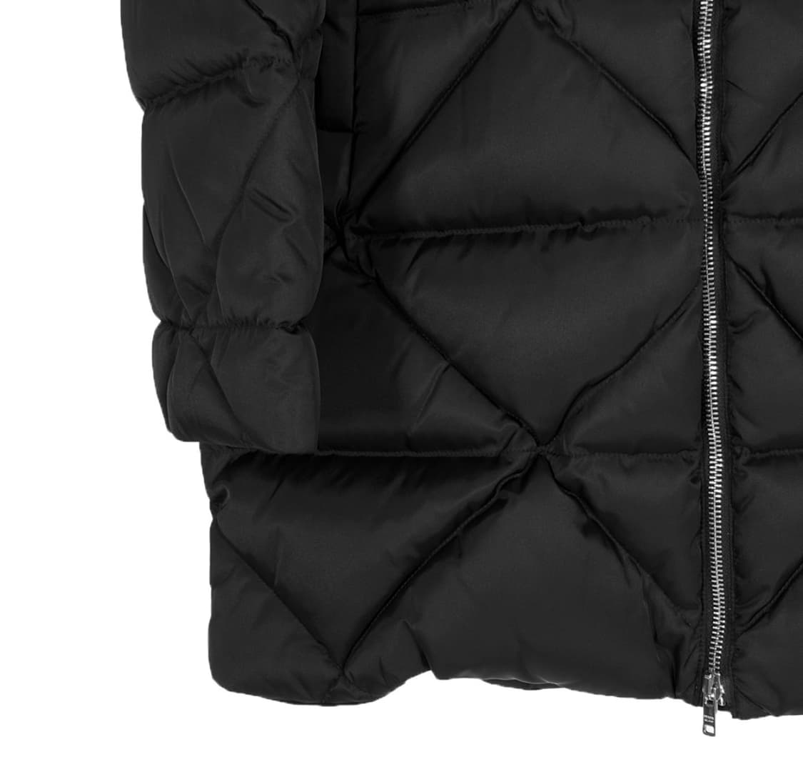 [XXL] 프라다 남성 삼각로고 리나일론 다운 코트 롱 패딩 자켓 블랙 상품이미지5