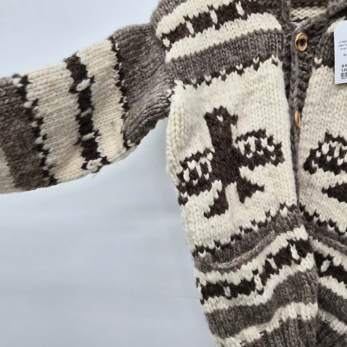 코위찬 울 니트 집업 남성 L 상품이미지2