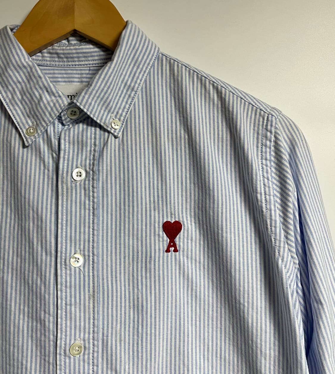 아미 스몰로고 하트 스트라이프 셔츠 남방 프리 상품이미지4