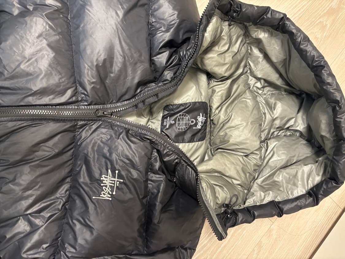 S 스투시 다운 파카 마이크로 립스탑 팬텀 패딩 블랙 판매 상품이미지2