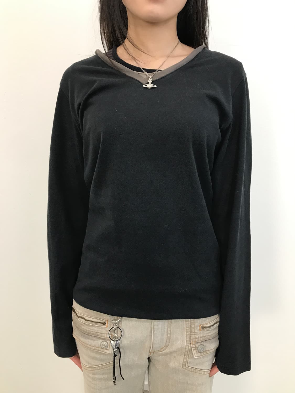 TK Mixpice Neck Long Sleeve 상품이미지2