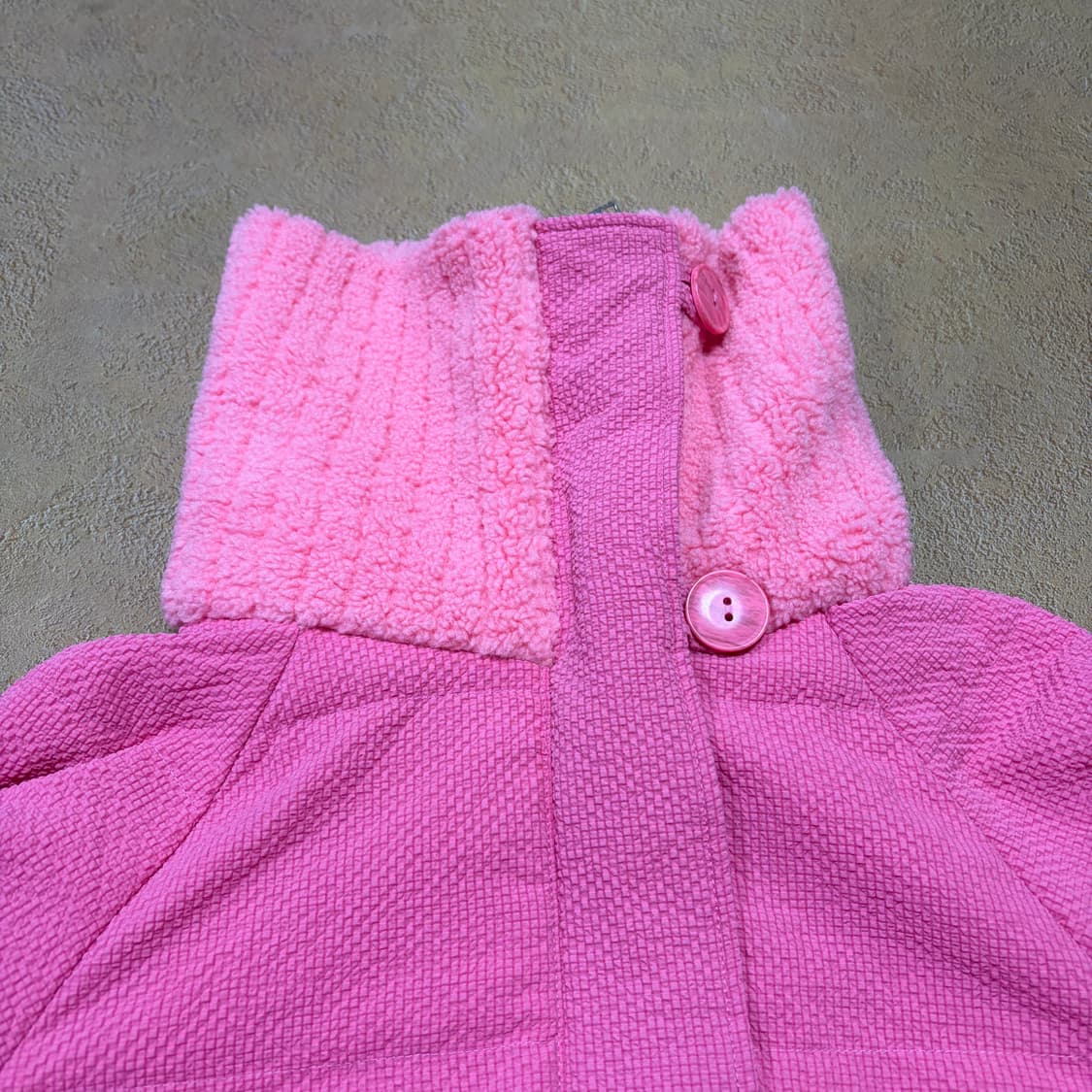 (W)핑크 플리스 카라 롱 패딩 상품이미지2