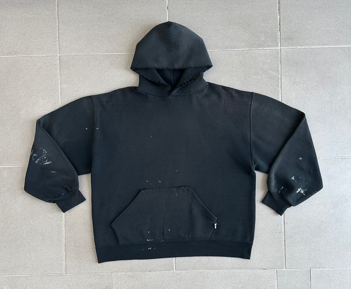 90s 빈티지 러셀 후드 블랙 L USA 디스트레스드 상품이미지1