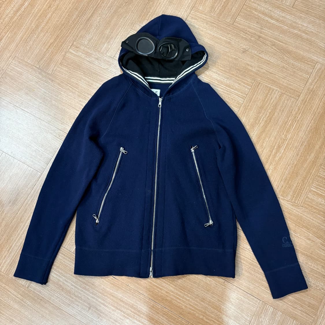 씨피컴퍼니 네이비 고글 3 투웨이 지퍼 후디 자켓 상품이미지1