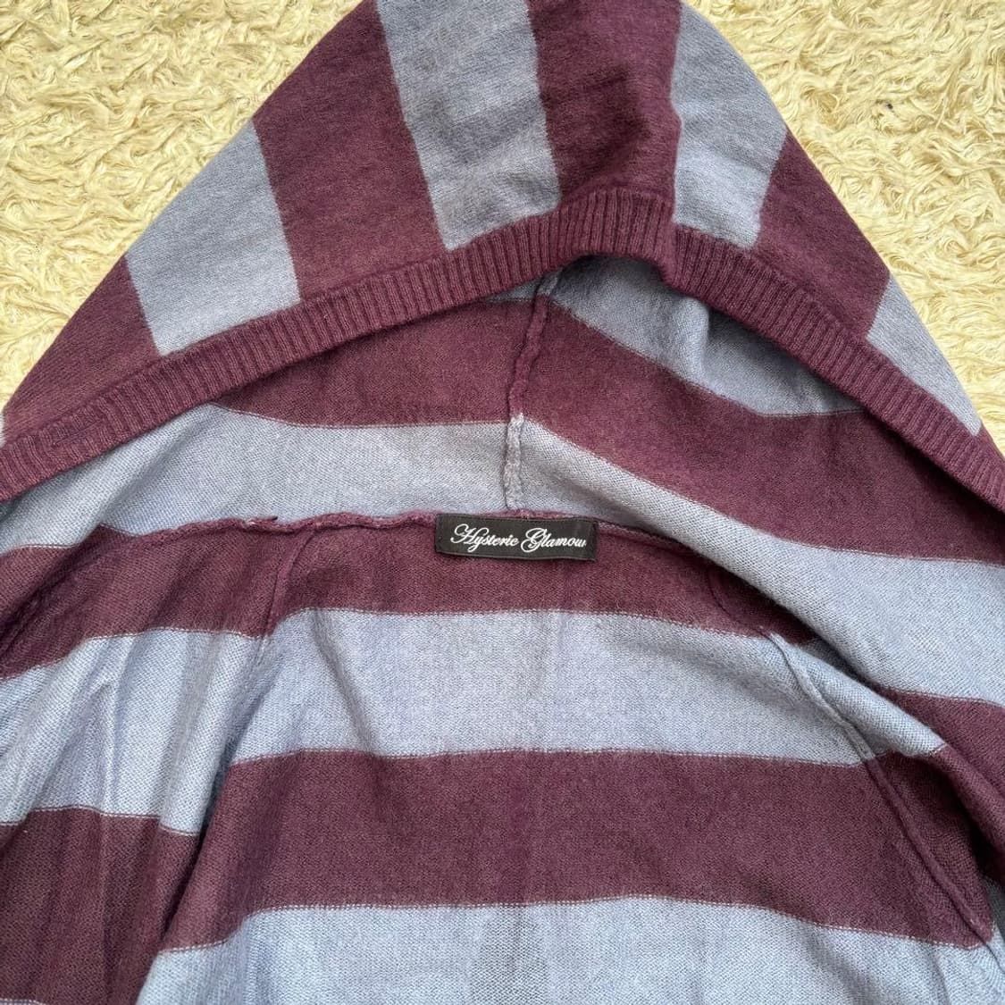 히스테릭 글래머 보더 니트 후드 가디건 상품이미지6