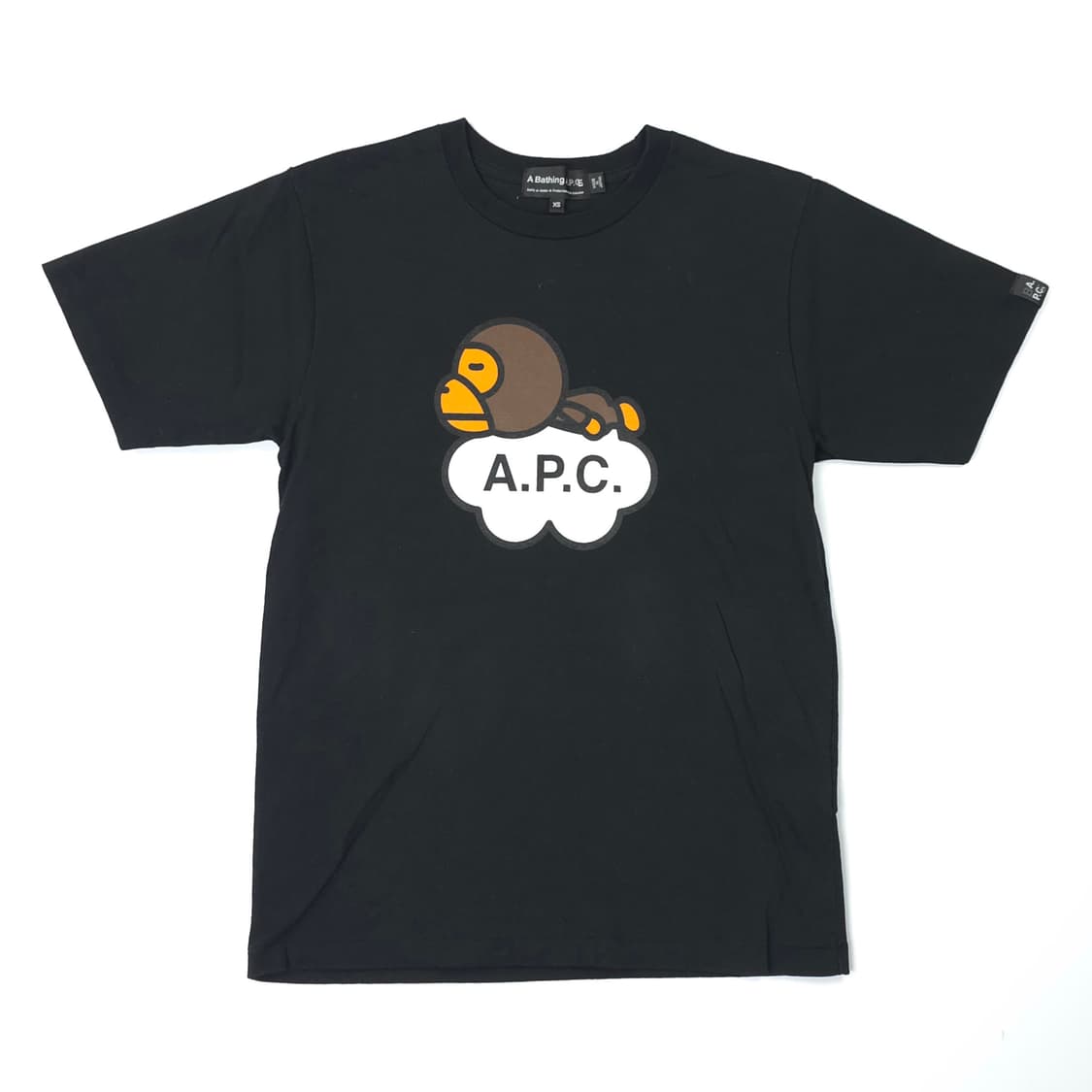 베이프x아페쎄 마일로 클라우드 코튼 티셔츠 블랙 (XS) 상품이미지1