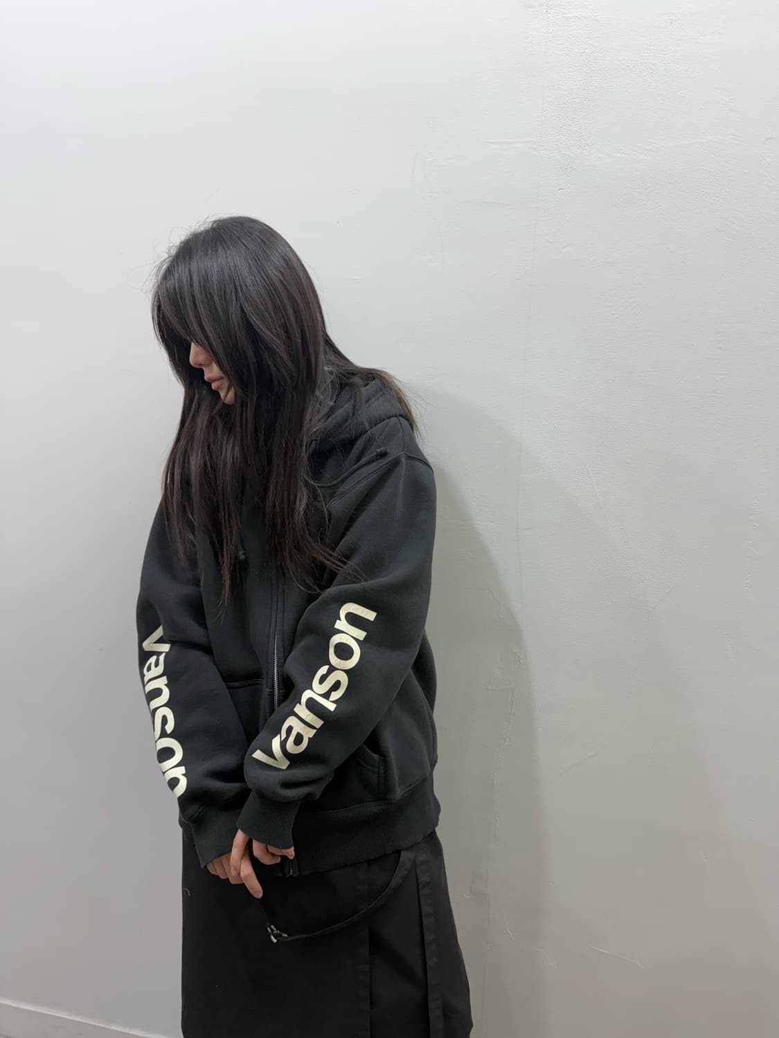 밴슨 오버핏 로고 후드집업 상품이미지2