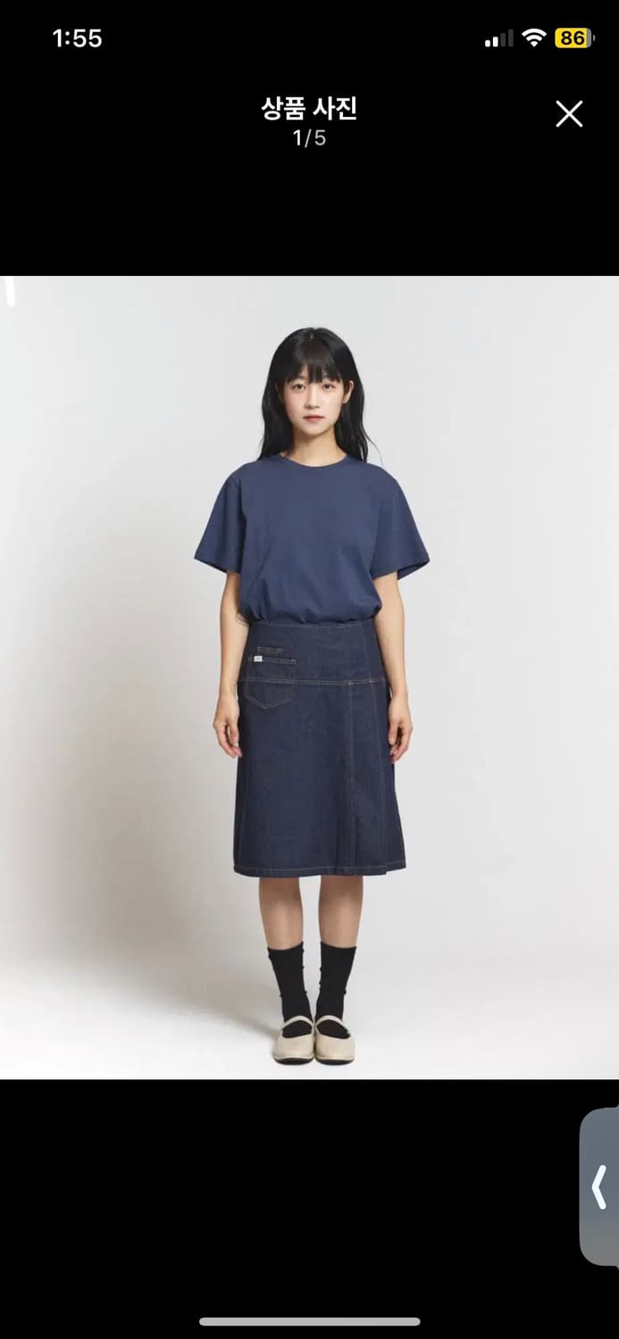 폴트 로우 플리츠 데님 S 상품이미지1