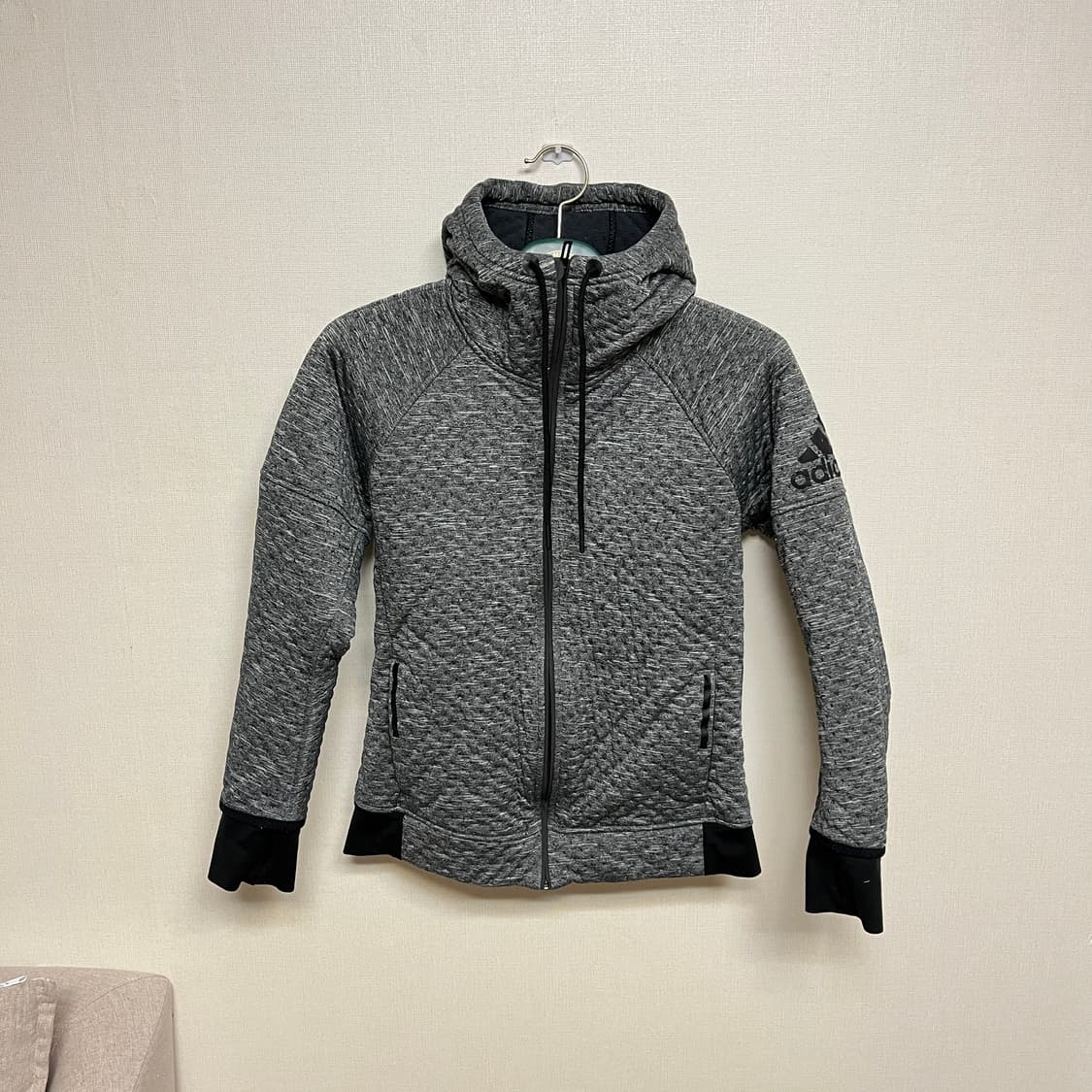 (여성 XL) 아디다스 엠보싱 기모 후드 집업 상품이미지2