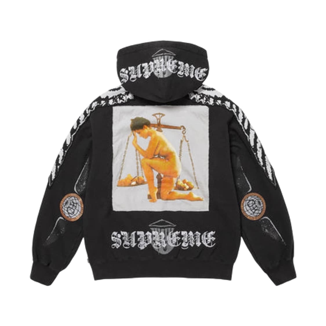 슈프림 윙스 후드집업 스웨트셔츠 블랙 25FW 상품이미지6