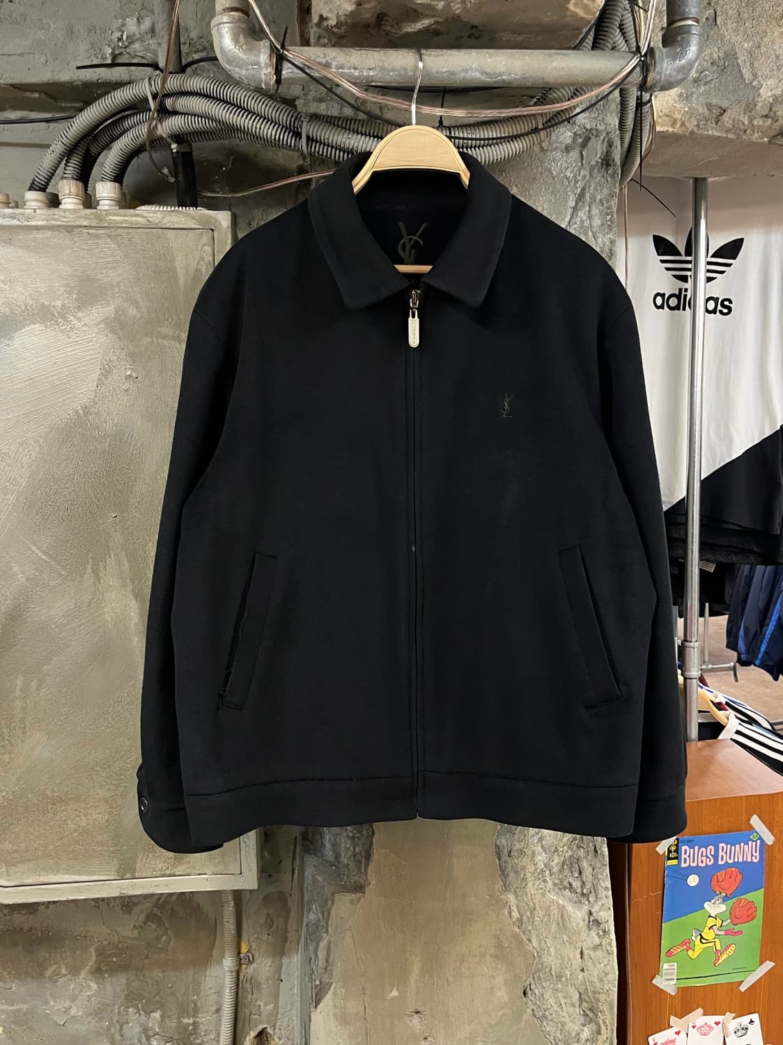 입생로랑 울 블루종 자켓 블랙 100 #csz2453 상품이미지1