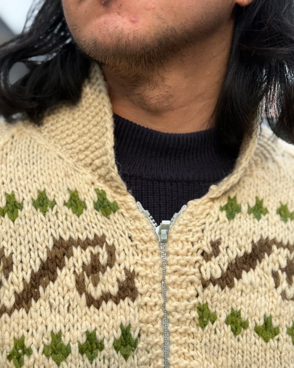 90-00‘s 인디오 코알라 & 알라스카 베어 패턴 코위찬 스웨터 M 상품이미지10