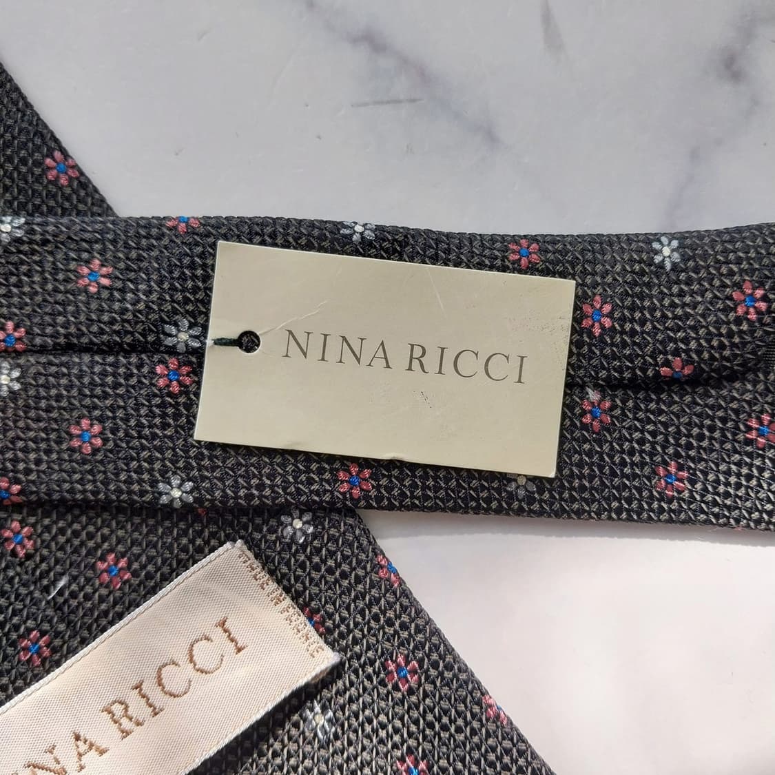 니나리치 진그레이 플라워 패턴 넥타이 9.5cm A+~A등급 K2318 상품이미지10