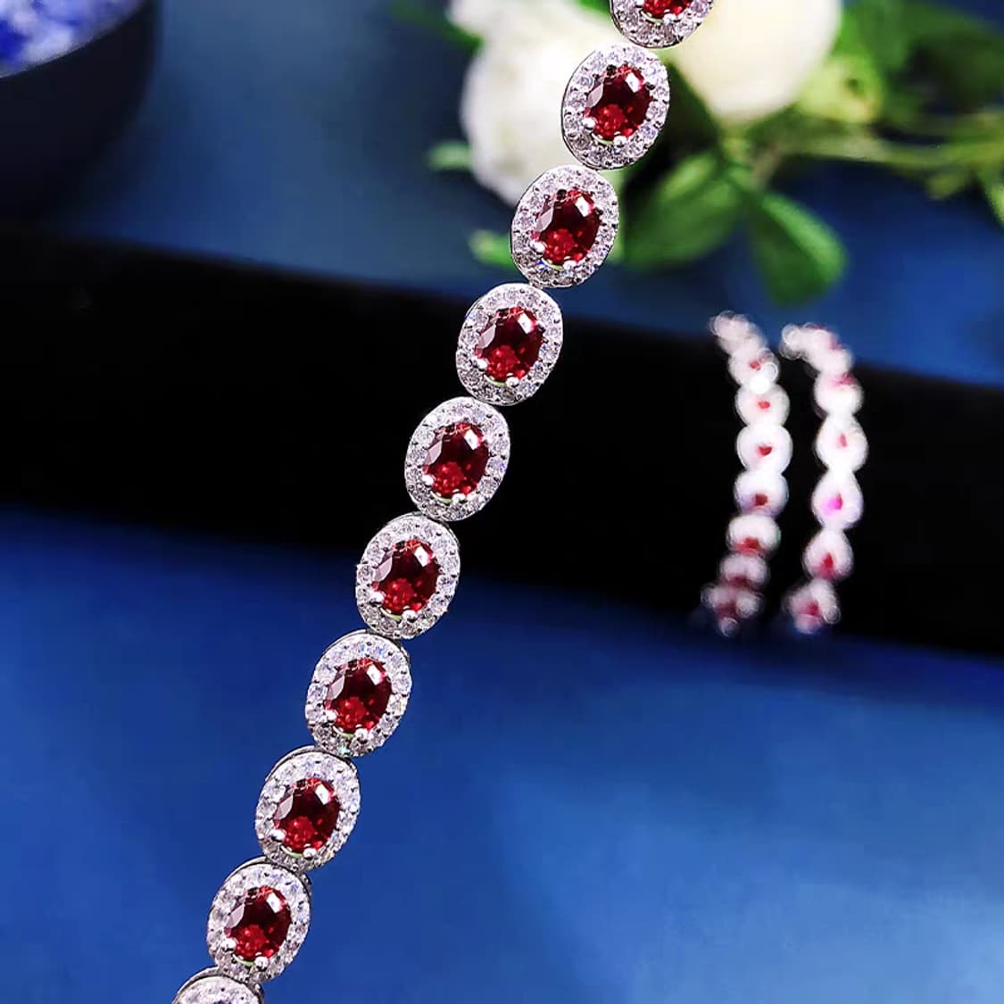 Oceanora 루비 팔찌, 18K 골드 도금 실버" 상품이미지3