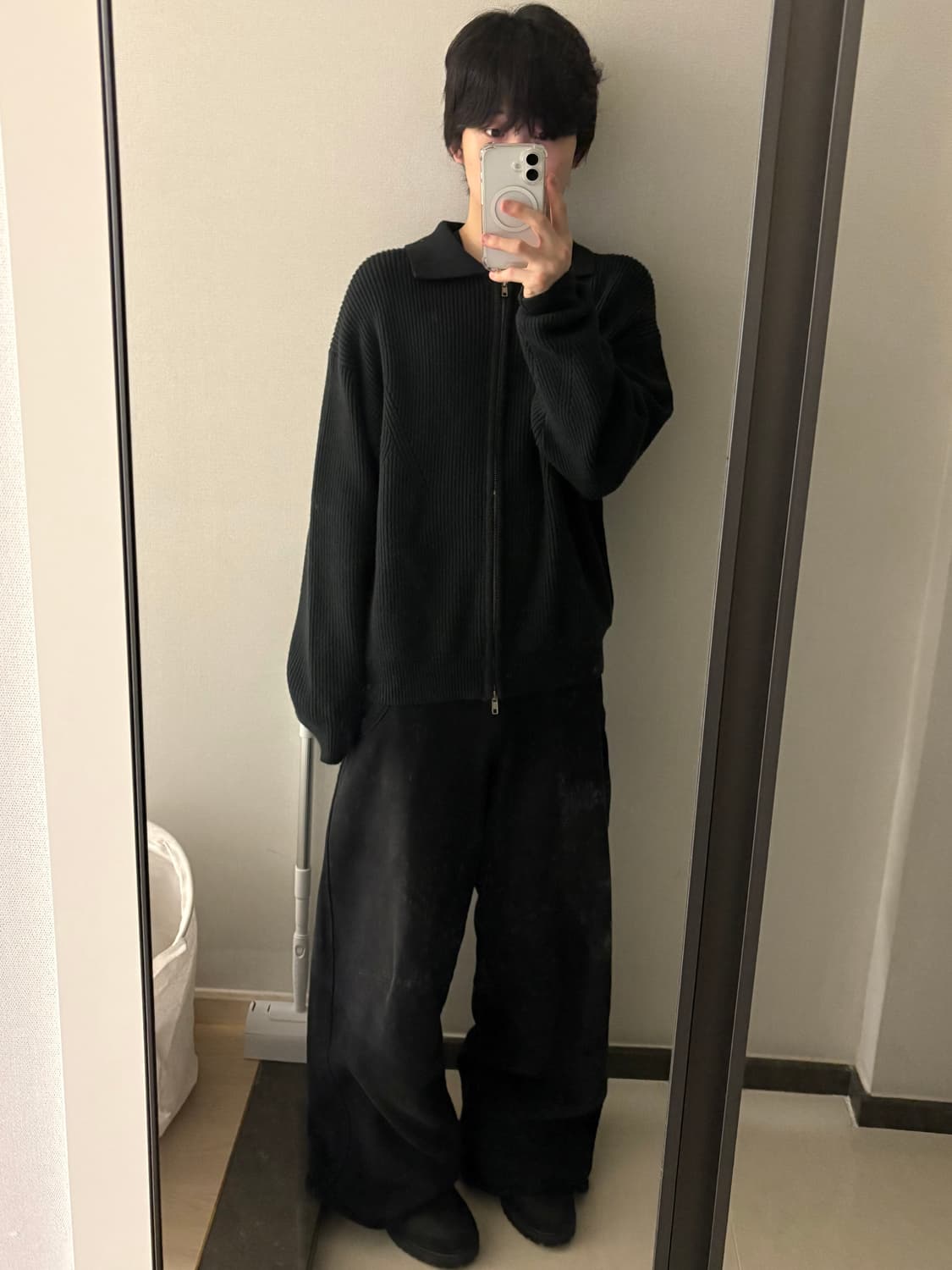 굿라이프웍스 니트 집업 - 그린 상품이미지3