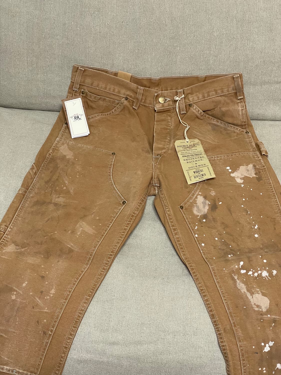 RRL 엔지니어핏 디스트레스트 카펜터 팬츠 32 x 30 상품이미지2