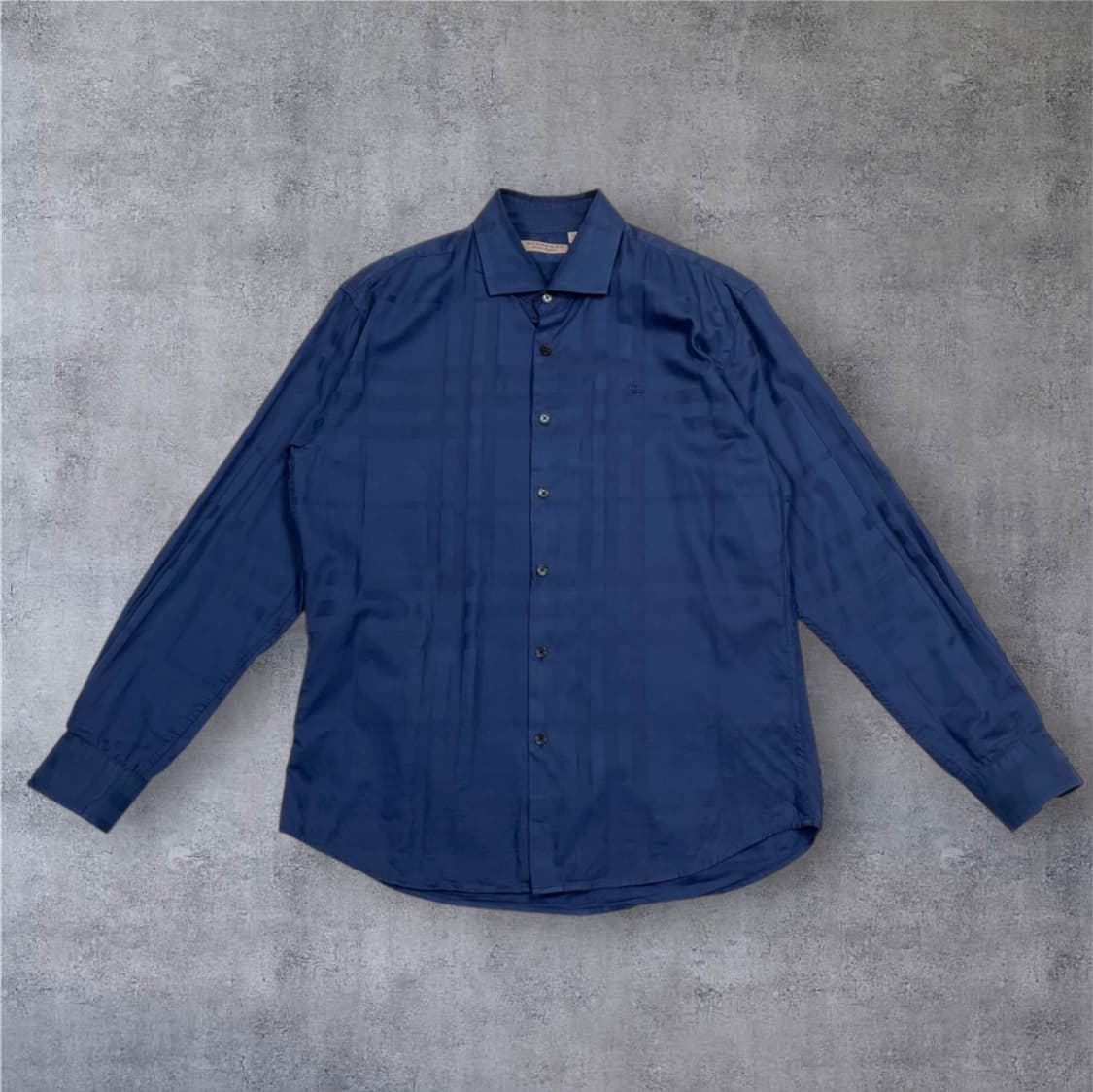 버버리 Burberry 네이비블루 노바체크 코튼 셔츠 XL 상품이미지1