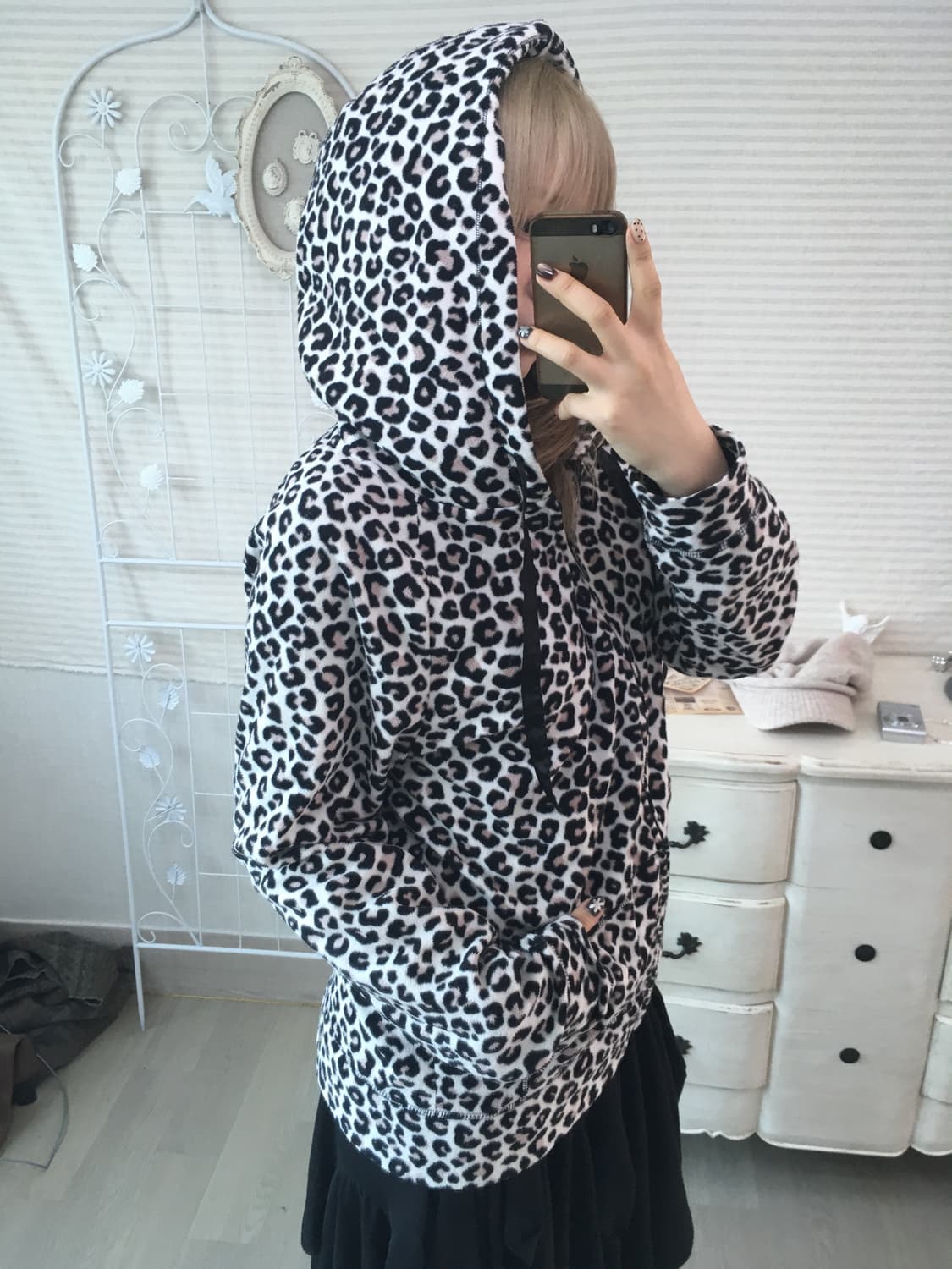 일본빈티지 갸루 펑크 레오파드 후드집업 상품이미지5