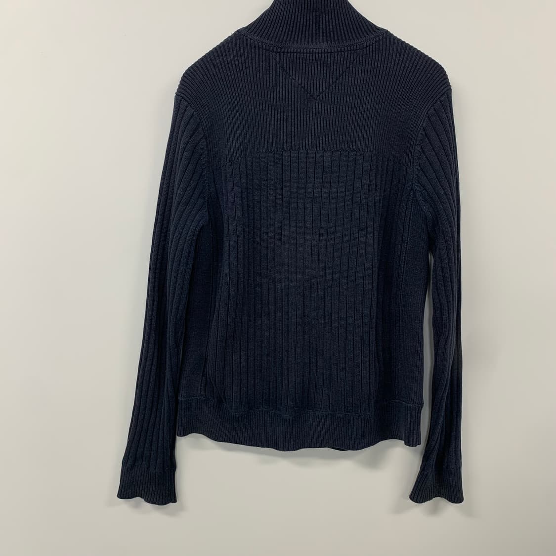 타미힐피거 자수로고 네이비 골지 니트 집업 가디건 상품이미지3