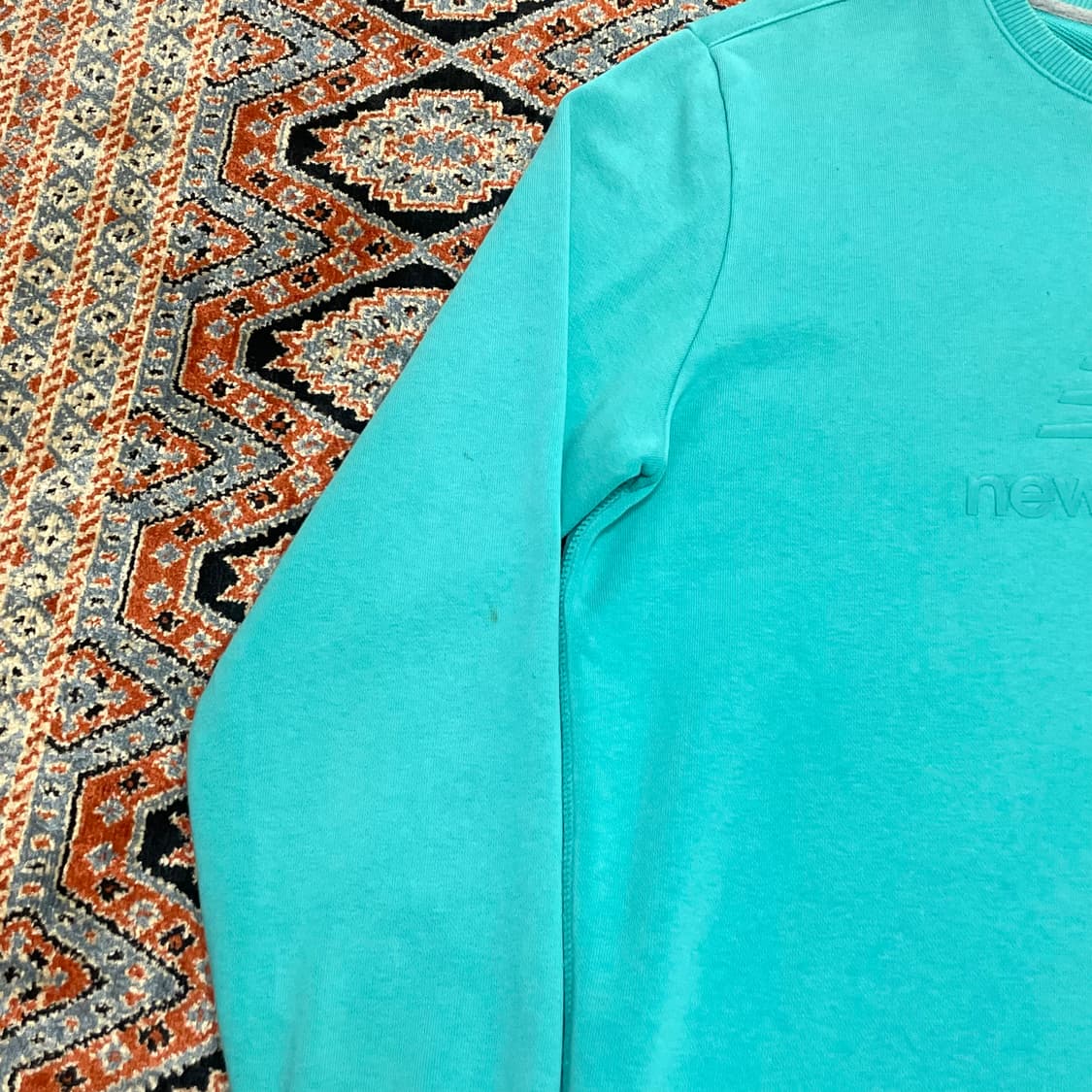 뉴발란스 시그니처 민트블루 맨투맨 티셔츠 남성L 상품이미지4