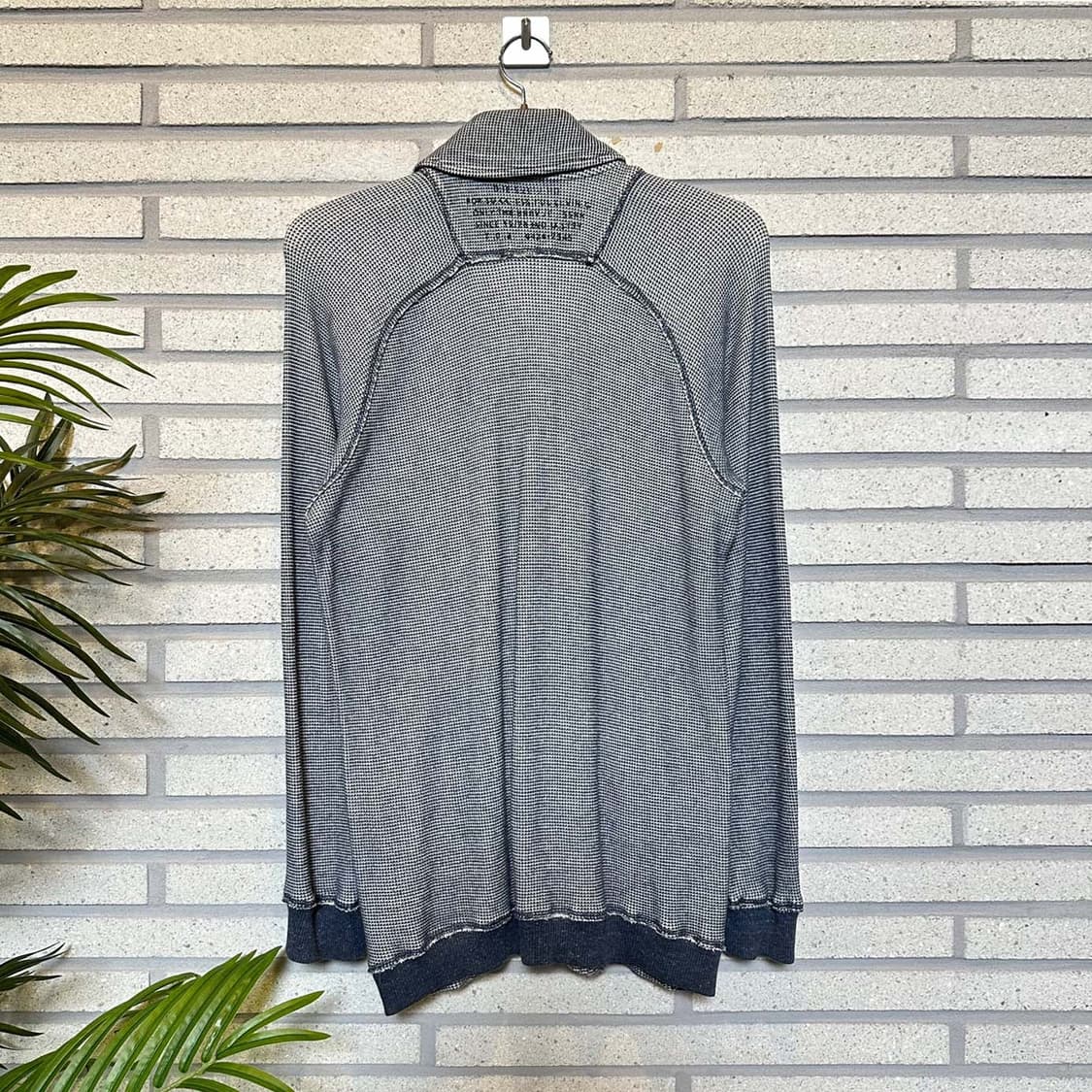 디젤 니트 가디건 자켓 래글런 와플 텍스쳐 스트치 디테일 네이비 상품이미지2