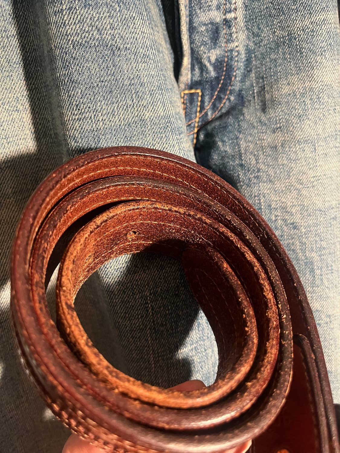 RRL 솔리드브라스 레더벨트 (30) 상품이미지5