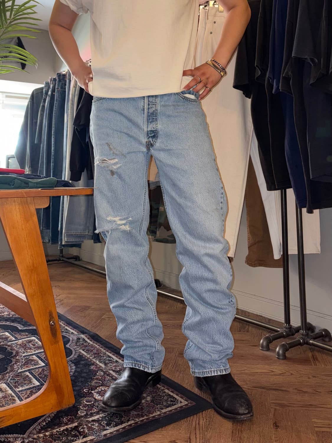90’s Levi’s 501 USA denim destroyed 상품이미지1
