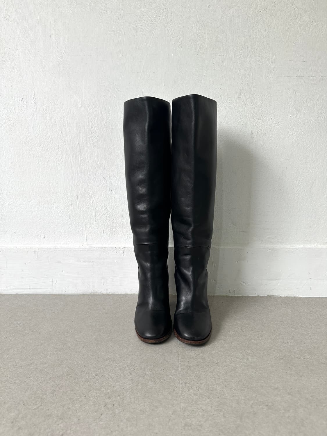 셀린느 2000s 램스킨 레더 블랙 롱부츠 상품이미지2