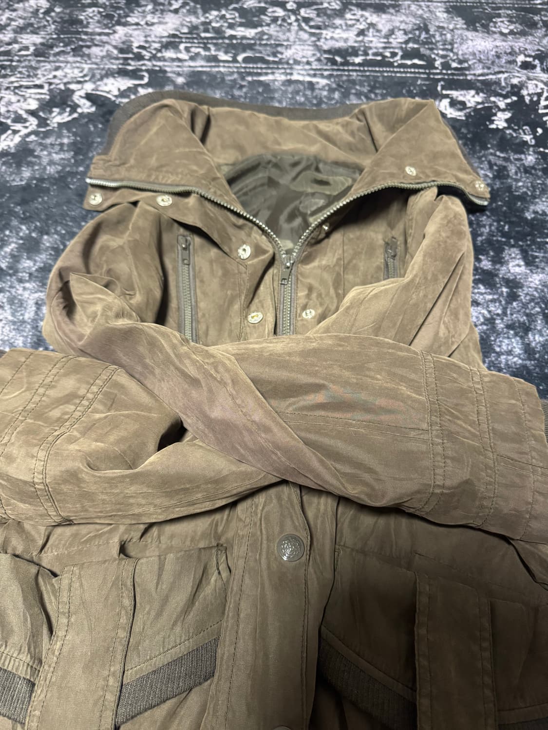 00s Style Dark Brown High-Neck Jacket 상품이미지3